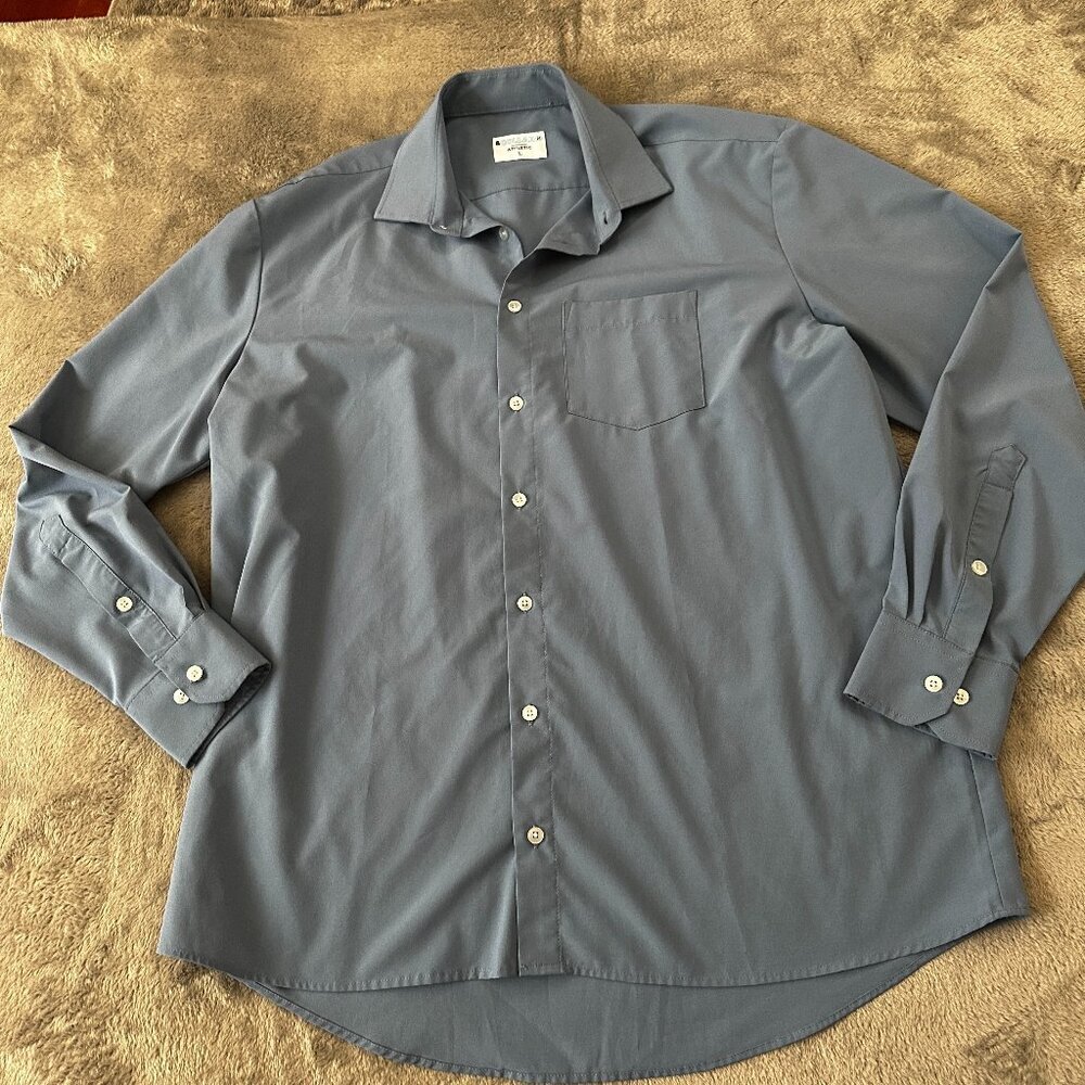 &Collar AndCollar Blue Athletic Fit Long Sleeve Button Down Shirt Men's Large